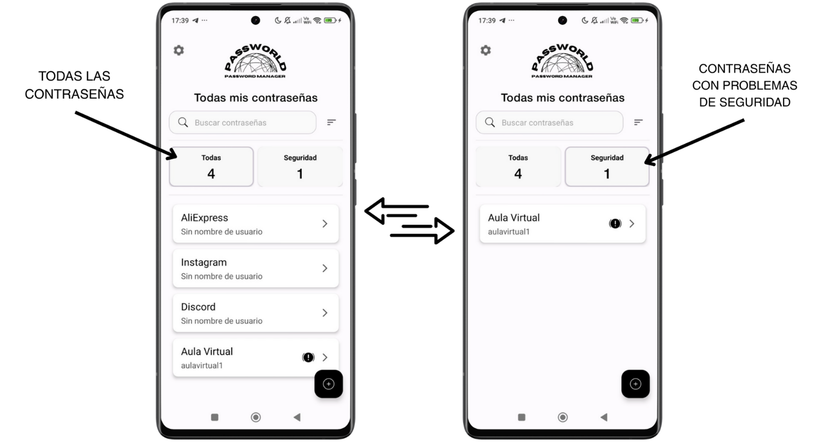 Ejemplo de filtrar contraseñas en Android