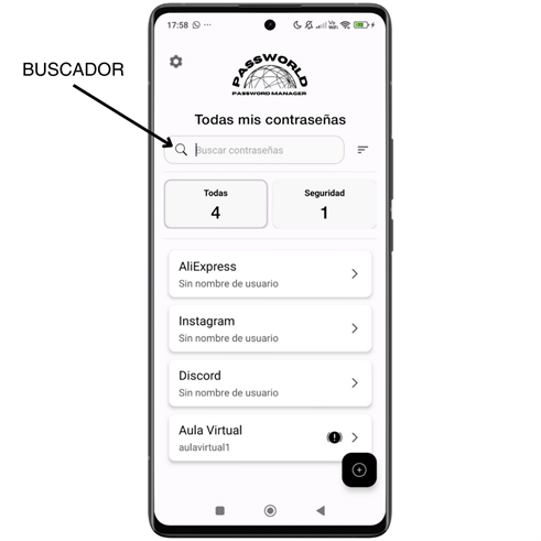 Ejemplo de buscar contraseñas en Android