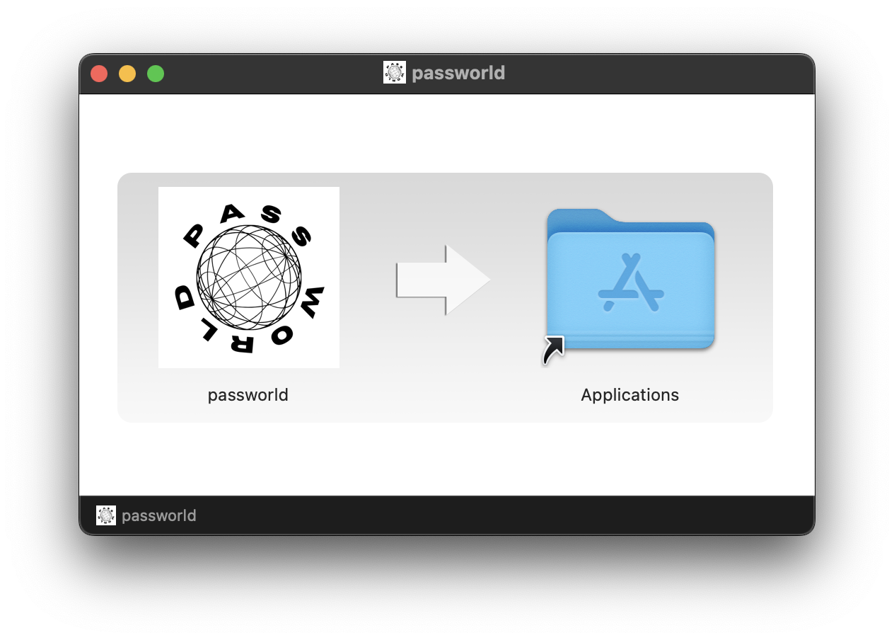 Ejemplo de instalar PASSWORLD en macOS