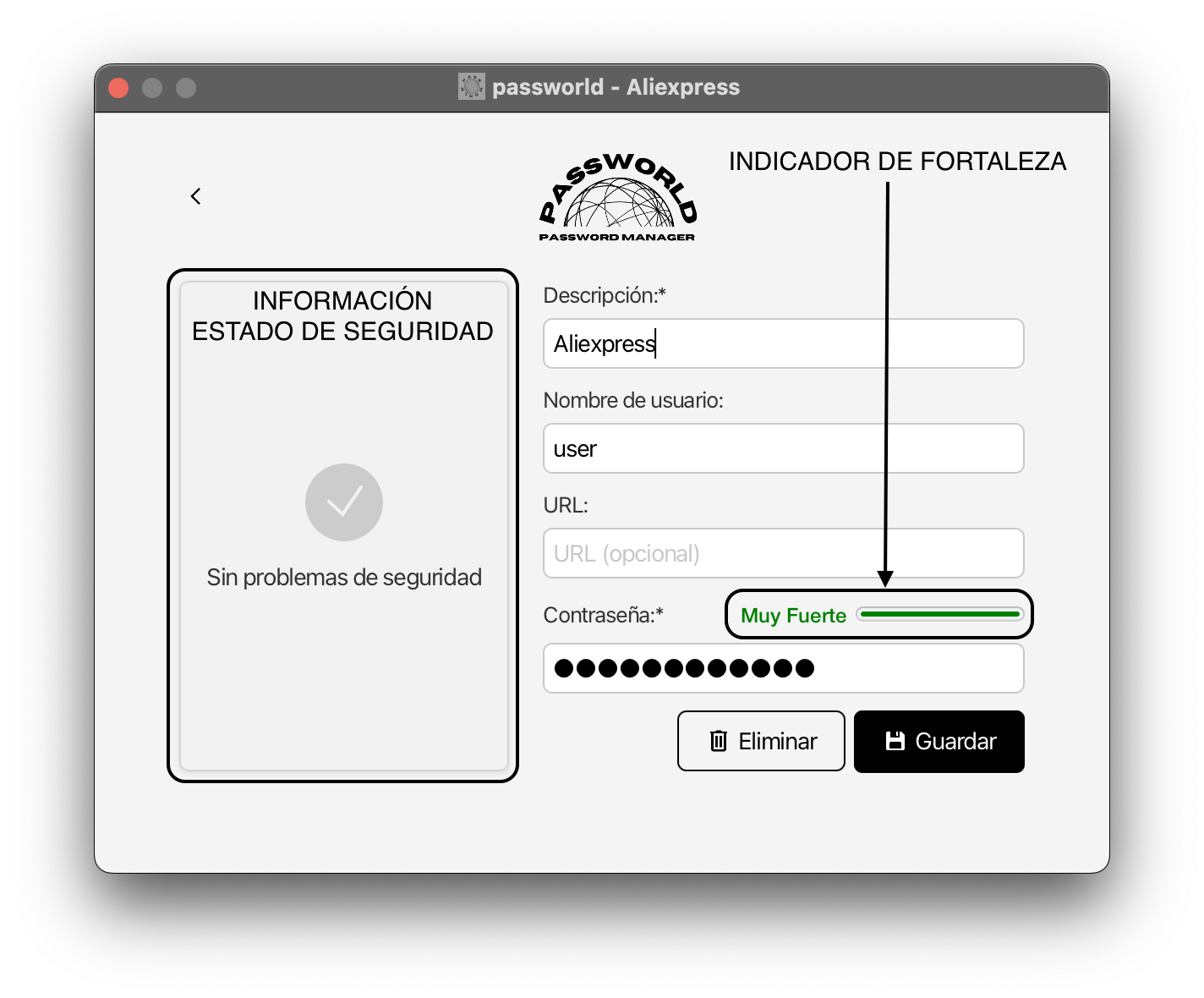 Ejemplo de consultar la información de una contraseña